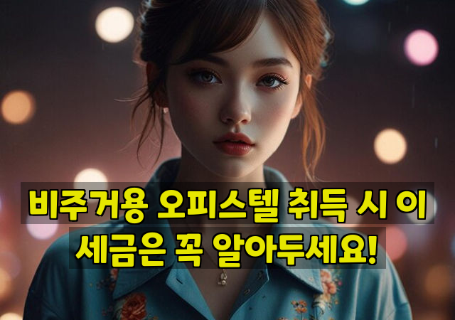 비주거용 오피스텔 취득 시 이 세금은 꼭 알아두세요!